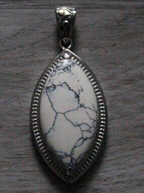 Unknown Brand Howlite & Stainless Steel Pendant